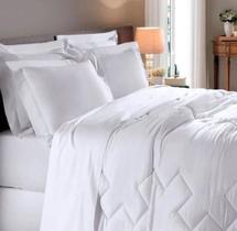 Jogo de Cama Queen Bouton Fibra de Bambu 350 Fios 4 peças Branco - Buettner