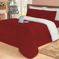 Jogo de Cama Queen com Edredom Lençol Fronha Função Cobre Leito e Cobertor