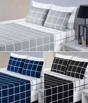 Jogo de cama queen com lençol de cima 198cm x 158cm lecol casal quin com 4 peças