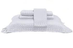 Jogo de Cama Queen com Renda Renascença Percal 300 Fios Buettner