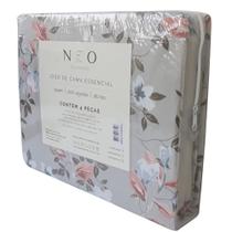 Jogo de Cama Queen Estampado 180 fios 100% Algodão 4 Peças - Camesa