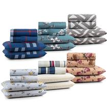 Jogo De Cama Queen Estampado 4 Peças Aveludado Elástico