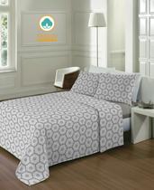 Jogo de Cama Queen Estampado Geometria 2,20 m x 2,40 m Com 4 pecas - 7891354370290