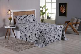 Jogo De Cama Queen Lençol 4 Peças Percal Estampado 200 Fios