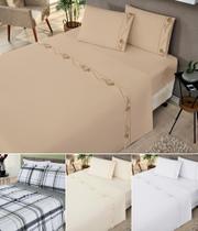 Jogo de cama queen lençol de baixo 198 cm x 158 cm moderno e macio kit 4 peças