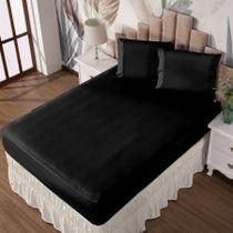 Jogo de Cama Queen Lençol e Fronha Prático Malha Lisa 3 Peças