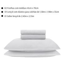 Jogo De Cama Queen Malha 100% Bambu Natural Buettner 4Pçs