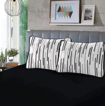 Jogo de Cama Queen Malha Estampado Rubi 100% Algodão 03 peças Morfeu/Preto- SBX