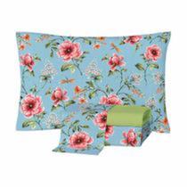 Jogo De Cama Queen Olinda 4 Peças 2,4x2,5m Lepper Azul E Rosa