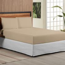 Jogo de Cama Queen Percal 200 Fios 3 Peças Básico Avelã