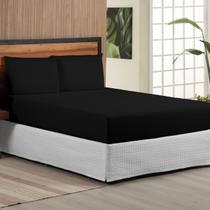 Jogo de Cama Queen Percal 200 Fios 3 Peças Básico Preto