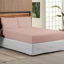 Jogo de Cama Queen Percal 200 Fios 3 Peças Básico Rosê