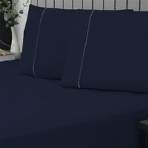 Jogo de Cama Queen Percal 400 Fios Ponto Palito 03 Peças, Antiácaro, Antipilling com Toque Macio