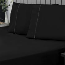 Jogo de Cama Queen Percal 400 Fios Ponto Palito 03 Peças, Antiácaro, Antipilling com Toque Macio