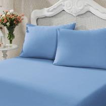 Jogo de Cama Queen Percal Basic 3 Peças Azul Jogo de Cama Queen Percal Basic 3 Peças Azul