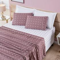 Jogo De Cama Queen Petit Poá 200 Fios 4 Peças Jogo De Cama Queen Petit Poá 200 Fios 4 Peças