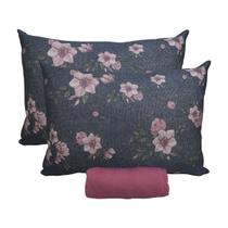 Jogo de Cama Queen Portallar Malha 100% Algodão Sevilha 3 Peças Rosa