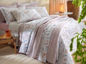 Jogo de Cama Queen Santista 100% Algodão 180 Fios - Percal Ipanema Rosa 4 Peças