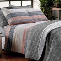Jogo De Cama Queen Santista Prata 150 Fios Cinza Thomas 100GD