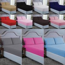 Jogo de Cama Queen Size 400 Fios Beliche 03 Peças Jogo de Lençol Micro Percal