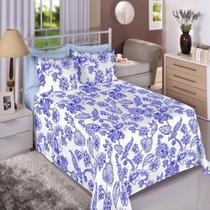 Jogo de Cama Queen Size Algodão 4 Peças 150 Fios Estampado