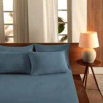 Jogo de Cama Queen Size Lençol 100% Algodão Liso 3pçs Vivald