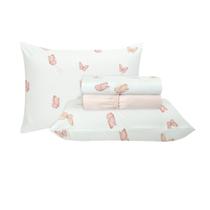 Jogo de Cama Queen Sultan 180F Sonhare Prata Borboleta 4 Pçs