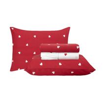 Jogo de Cama Queen Sultan 180F Sonhare Prata Coração 4 Peças