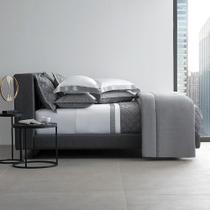 Jogo De Cama Queen The East V Cinza 300 Fios Algodão Egípcio