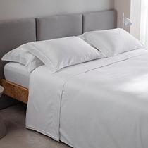 Jogo De Cama Queen Vision New Colors Cetim 300 Fios Lençol Fronha Buddemeyer Branco