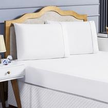 Jogo De Cama Realeza 100% Algodão Ponto Palito King 3 Peças Branco Jogo De Cama Realeza 100% Algodão Ponto Palito King 3 Peças Branco