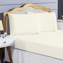 Jogo De Cama Realeza 100% Algodão Ponto Palito King 3 Peças Palha Jogo De Cama Realeza 100% Algodão Ponto Palito King 3 Peças Palha