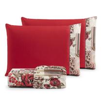 Jogo de Cama Refúgio Casal Percal Algodão Luxo 3 Peças Floral Vermelho Jogo de Cama Refúgio Casal Percal Algodão Luxo 3 Peças Floral Vermelho