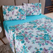 Jogo de Cama Refúgio Casal Percal Algodão Luxo 4 Peças Floral Tifany Jogo de Cama Refúgio Casal Percal Algodão Luxo 4 Peças Floral Tifany