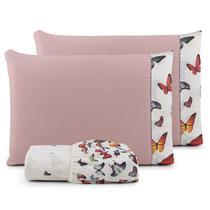 Jogo de Cama Refúgio Queen Percal Algodão Luxo 3 Peças Borboletas Jogo de Cama Refúgio Queen Percal Algodão Luxo 3 Peças Borboletas