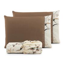 Jogo de Cama Refúgio Queen Percal Algodão Luxo 3 Peças Floral Cáqui Jogo de Cama Refúgio Queen Percal Algodão Luxo 3 Peças Floral Cáqui