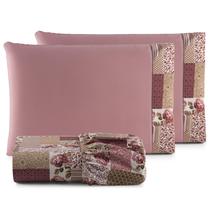 Jogo de Cama Refúgio Queen Percal Algodão Luxo 3 Peças Floral Rosê Jogo de Cama Refúgio Queen Percal Algodão Luxo 3 Peças Floral Rosê