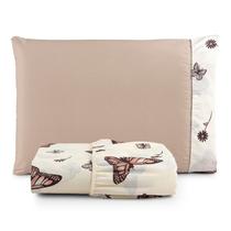 Jogo de Cama Refúgio Solteiro Percal Algodão Luxo 2 Pçs Borboletas Marrom Jogo de Cama Refúgio Solteiro Percal Algodão Luxo 2 Pçs Borboletas Marrom