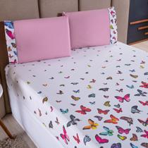 Jogo de Cama Refúgio Solteiro Percal Algodão Luxo 2 Pçs Borboletas Jogo de Cama Refúgio Solteiro Percal Algodão Luxo 2 Pçs Borboletas