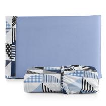 Jogo de Cama Refúgio Solteiro Percal Algodão Luxo 2 Pçs Geométrico Azul Jogo de Cama Refúgio Solteiro Percal Algodão Luxo 2 Pçs Geométrico Azul