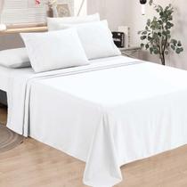 Jogo De Cama Renascença Queen 4 Pçs Toque Macio Branco Jogo De Cama Renascença Queen 4 Pçs Toque Macio Branco