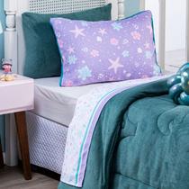 Jogo de Cama Sereia Branco Queen 04 Peças - Percal 200 Fios