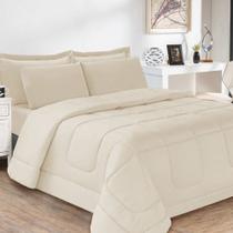 Jogo de Cama Soft Conforto Casal Queen 5 Peças Bege Casa Dona