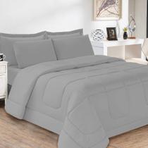 Jogo de Cama Soft Conforto Casal Queen 5 Peças Cinza Casa Dona Jogo de Cama Soft Conforto Casal Queen 5 Peças Cinza Casa Dona