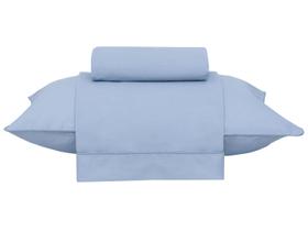 Jogo de Cama Solteiro 100% Algodão Buddemeyer 180 Fios Basic Percalle Azul 3 Peças Jogo de Cama Solteiro 100% Algodão Buddemeyer 180 Fios Basic Percalle Azul 3 Peças