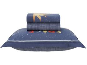 Jogo de Cama Solteiro 100% Algodão Karsten 180 Fios Galaxia Azul 3 Peças