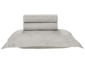 Jogo de Cama Solteiro 100% Algodão Karsten 200 Fios Virgínia Cinza 3 Peças