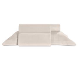 Jogo de Cama Solteiro 1000 Fios Toque de Seda Liso Bege 3 Peças Jolitex