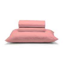Jogo de cama solteiro 180 fios coral - 3 peças