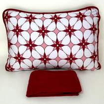 Jogo de Cama Solteiro 2 Peças Malha Linear Vermelho -Colloda Jogo de Cama Solteiro 2 Peças Malha Linear Vermelho -Colloda